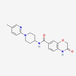 molecular formula C20H22N4O3 B6930443 N-[1-(5-methylpyridin-2-yl)piperidin-4-yl]-3-oxo-4H-1,4-benzoxazine-7-carboxamide 