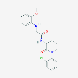 molecular formula C20H22ClN3O3 B6930451 N-[1-(2-chlorophenyl)-2-oxopiperidin-3-yl]-2-(2-methoxyanilino)acetamide 