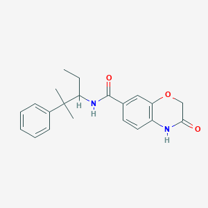 molecular formula C21H24N2O3 B6930483 N-(2-methyl-2-phenylpentan-3-yl)-3-oxo-4H-1,4-benzoxazine-7-carboxamide 