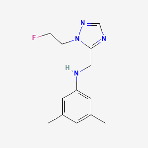 molecular formula C13H17FN4 B6930505 N-[[2-(2-fluoroethyl)-1,2,4-triazol-3-yl]methyl]-3,5-dimethylaniline 
