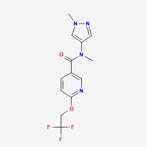 molecular formula C13H13F3N4O2 B6930566 N-methyl-N-(1-methylpyrazol-4-yl)-6-(2,2,2-trifluoroethoxy)pyridine-3-carboxamide 