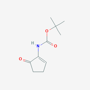 molecular formula C10H15NO3 B069306 Carbamic acid, (5-oxo-1-cyclopenten-1-yl)-, 1,1-dimethylethyl ester (9CI) CAS No. 170883-37-1