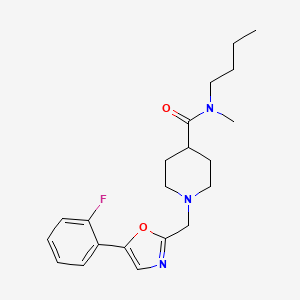 molecular formula C21H28FN3O2 B6930600 N-butyl-1-[[5-(2-fluorophenyl)-1,3-oxazol-2-yl]methyl]-N-methylpiperidine-4-carboxamide 