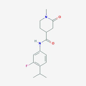 molecular formula C16H21FN2O2 B6930624 N-(3-fluoro-4-propan-2-ylphenyl)-1-methyl-2-oxopiperidine-4-carboxamide 