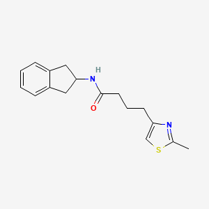 molecular formula C17H20N2OS B6930666 N-(2,3-dihydro-1H-inden-2-yl)-4-(2-methyl-1,3-thiazol-4-yl)butanamide 