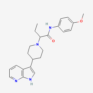 molecular formula C23H28N4O2 B6930686 N-(4-methoxyphenyl)-2-[4-(1H-pyrrolo[2,3-b]pyridin-3-yl)piperidin-1-yl]butanamide 