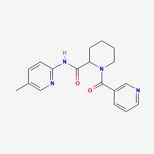 molecular formula C18H20N4O2 B6930720 N-(5-methylpyridin-2-yl)-1-(pyridine-3-carbonyl)piperidine-2-carboxamide 