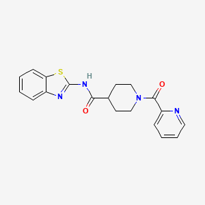 molecular formula C19H18N4O2S B6930724 N-(1,3-benzothiazol-2-yl)-1-(pyridine-2-carbonyl)piperidine-4-carboxamide 
