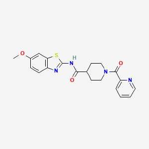molecular formula C20H20N4O3S B6930736 N-(6-methoxy-1,3-benzothiazol-2-yl)-1-(pyridine-2-carbonyl)piperidine-4-carboxamide 