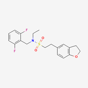 molecular formula C19H21F2NO3S B6930822 N-[(2,6-difluorophenyl)methyl]-2-(2,3-dihydro-1-benzofuran-5-yl)-N-ethylethanesulfonamide 