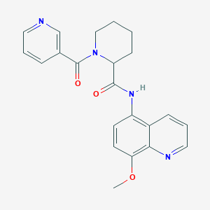 molecular formula C22H22N4O3 B6930825 N-(8-methoxyquinolin-5-yl)-1-(pyridine-3-carbonyl)piperidine-2-carboxamide 