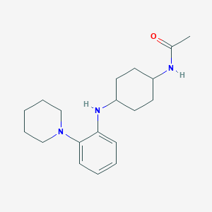 molecular formula C19H29N3O B6930849 N-[4-(2-piperidin-1-ylanilino)cyclohexyl]acetamide 