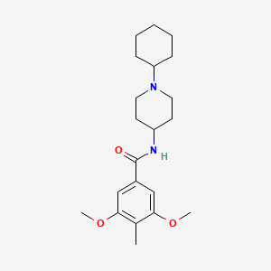 molecular formula C21H32N2O3 B6930876 N-(1-cyclohexylpiperidin-4-yl)-3,5-dimethoxy-4-methylbenzamide 