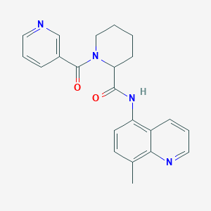molecular formula C22H22N4O2 B6930903 N-(8-methylquinolin-5-yl)-1-(pyridine-3-carbonyl)piperidine-2-carboxamide 
