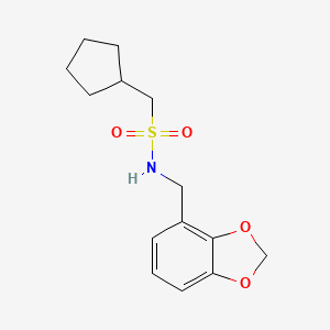 molecular formula C14H19NO4S B6930921 N-(1,3-benzodioxol-4-ylmethyl)-1-cyclopentylmethanesulfonamide 
