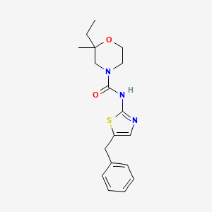 molecular formula C18H23N3O2S B6930923 N-(5-benzyl-1,3-thiazol-2-yl)-2-ethyl-2-methylmorpholine-4-carboxamide 