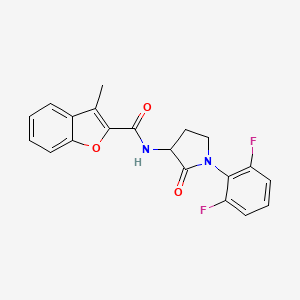 molecular formula C20H16F2N2O3 B6931010 N-[1-(2,6-difluorophenyl)-2-oxopyrrolidin-3-yl]-3-methyl-1-benzofuran-2-carboxamide 