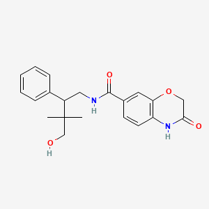 molecular formula C21H24N2O4 B6931012 N-(4-hydroxy-3,3-dimethyl-2-phenylbutyl)-3-oxo-4H-1,4-benzoxazine-7-carboxamide 