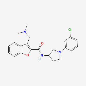 molecular formula C22H24ClN3O2 B6931016 N-[1-(3-chlorophenyl)pyrrolidin-3-yl]-3-[(dimethylamino)methyl]-1-benzofuran-2-carboxamide 