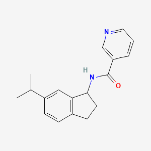 molecular formula C18H20N2O B6931059 N-(6-propan-2-yl-2,3-dihydro-1H-inden-1-yl)pyridine-3-carboxamide 