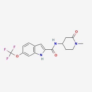 molecular formula C16H16F3N3O3 B6931066 N-(1-methyl-2-oxopiperidin-4-yl)-6-(trifluoromethoxy)-1H-indole-2-carboxamide 