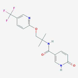 molecular formula C16H16F3N3O3 B6931131 N-[2-methyl-1-[5-(trifluoromethyl)pyridin-2-yl]oxypropan-2-yl]-6-oxo-1H-pyridine-3-carboxamide 