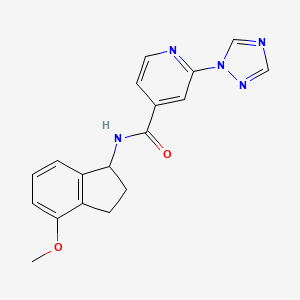 molecular formula C18H17N5O2 B6931154 N-(4-methoxy-2,3-dihydro-1H-inden-1-yl)-2-(1,2,4-triazol-1-yl)pyridine-4-carboxamide 
