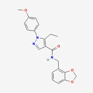 molecular formula C21H21N3O4 B6931196 N-(1,3-benzodioxol-4-ylmethyl)-5-ethyl-1-(4-methoxyphenyl)pyrazole-4-carboxamide 