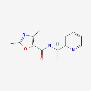 molecular formula C14H17N3O2 B6931205 N,2,4-trimethyl-N-(1-pyridin-2-ylethyl)-1,3-oxazole-5-carboxamide 