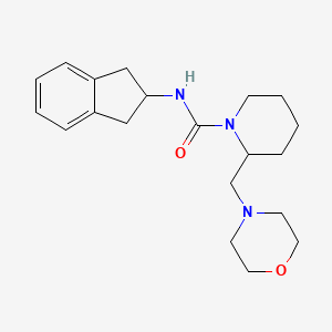 molecular formula C20H29N3O2 B6931229 N-(2,3-dihydro-1H-inden-2-yl)-2-(morpholin-4-ylmethyl)piperidine-1-carboxamide 