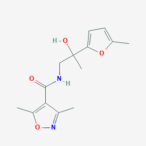 molecular formula C14H18N2O4 B6931294 N-[2-hydroxy-2-(5-methylfuran-2-yl)propyl]-3,5-dimethyl-1,2-oxazole-4-carboxamide 