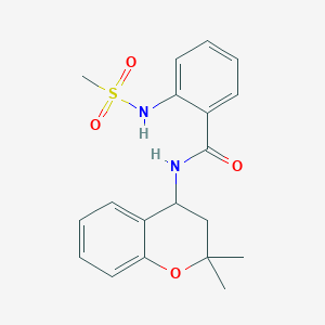 molecular formula C19H22N2O4S B6931308 N-(2,2-dimethyl-3,4-dihydrochromen-4-yl)-2-(methanesulfonamido)benzamide 