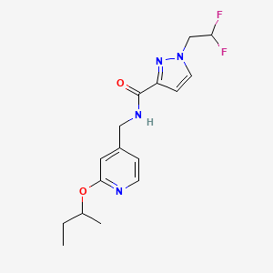 molecular formula C16H20F2N4O2 B6931391 N-[(2-butan-2-yloxypyridin-4-yl)methyl]-1-(2,2-difluoroethyl)pyrazole-3-carboxamide 