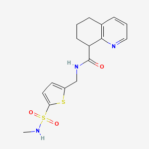 molecular formula C16H19N3O3S2 B6931396 N-[[5-(methylsulfamoyl)thiophen-2-yl]methyl]-5,6,7,8-tetrahydroquinoline-8-carboxamide 