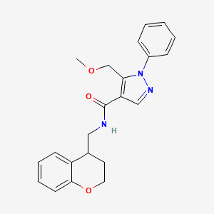 molecular formula C22H23N3O3 B6931412 N-(3,4-dihydro-2H-chromen-4-ylmethyl)-5-(methoxymethyl)-1-phenylpyrazole-4-carboxamide 