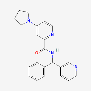 molecular formula C22H22N4O B6931428 N-[phenyl(pyridin-3-yl)methyl]-4-pyrrolidin-1-ylpyridine-2-carboxamide 