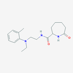 molecular formula C18H27N3O2 B6931448 N-[2-(N-ethyl-2-methylanilino)ethyl]-7-oxoazepane-2-carboxamide 