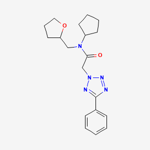 molecular formula C19H25N5O2 B6931470 N-cyclopentyl-N-(oxolan-2-ylmethyl)-2-(5-phenyltetrazol-2-yl)acetamide 