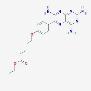 molecular formula C20H25N7O3 B069315 Pentanoic acid, 5-(4-(2,4,7-triaminopteridin-6-yl)phenoxy)-, propyl ester CAS No. 167224-20-6