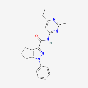 molecular formula C20H21N5O B6931553 N-(6-ethyl-2-methylpyrimidin-4-yl)-1-phenyl-5,6-dihydro-4H-cyclopenta[c]pyrazole-3-carboxamide 