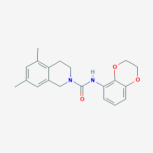 molecular formula C20H22N2O3 B6931642 N-(2,3-dihydro-1,4-benzodioxin-5-yl)-5,7-dimethyl-3,4-dihydro-1H-isoquinoline-2-carboxamide 