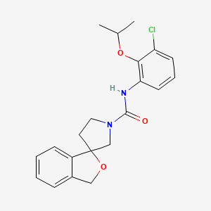 molecular formula C21H23ClN2O3 B6931689 N-(3-chloro-2-propan-2-yloxyphenyl)spiro[1H-2-benzofuran-3,3'-pyrrolidine]-1'-carboxamide 