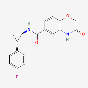 molecular formula C18H15FN2O3 B6931786 N-[(1R,2S)-2-(4-fluorophenyl)cyclopropyl]-3-oxo-4H-1,4-benzoxazine-6-carboxamide 
