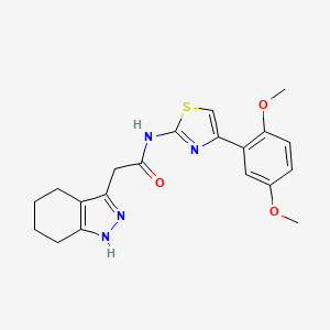 molecular formula C20H22N4O3S B6931787 N-[4-(2,5-dimethoxyphenyl)-1,3-thiazol-2-yl]-2-(4,5,6,7-tetrahydro-1H-indazol-3-yl)acetamide 