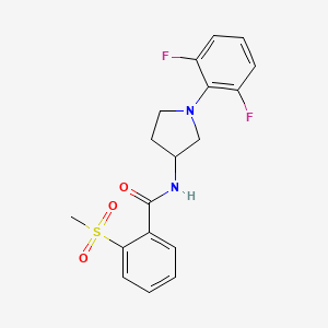 molecular formula C18H18F2N2O3S B6931800 N-[1-(2,6-difluorophenyl)pyrrolidin-3-yl]-2-methylsulfonylbenzamide 