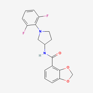molecular formula C18H16F2N2O3 B6931810 N-[1-(2,6-difluorophenyl)pyrrolidin-3-yl]-1,3-benzodioxole-4-carboxamide 