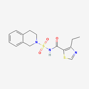 molecular formula C15H17N3O3S2 B6931816 N-(3,4-dihydro-1H-isoquinolin-2-ylsulfonyl)-4-ethyl-1,3-thiazole-5-carboxamide 
