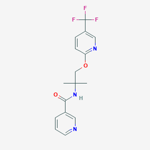 molecular formula C16H16F3N3O2 B6931828 N-[2-methyl-1-[5-(trifluoromethyl)pyridin-2-yl]oxypropan-2-yl]pyridine-3-carboxamide 