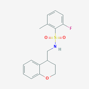 molecular formula C17H18FNO3S B6931866 N-(3,4-dihydro-2H-chromen-4-ylmethyl)-2-fluoro-6-methylbenzenesulfonamide 