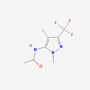 molecular formula C8H10F3N3O B6932037 N-[2,4-dimethyl-5-(trifluoromethyl)pyrazol-3-yl]acetamide 
